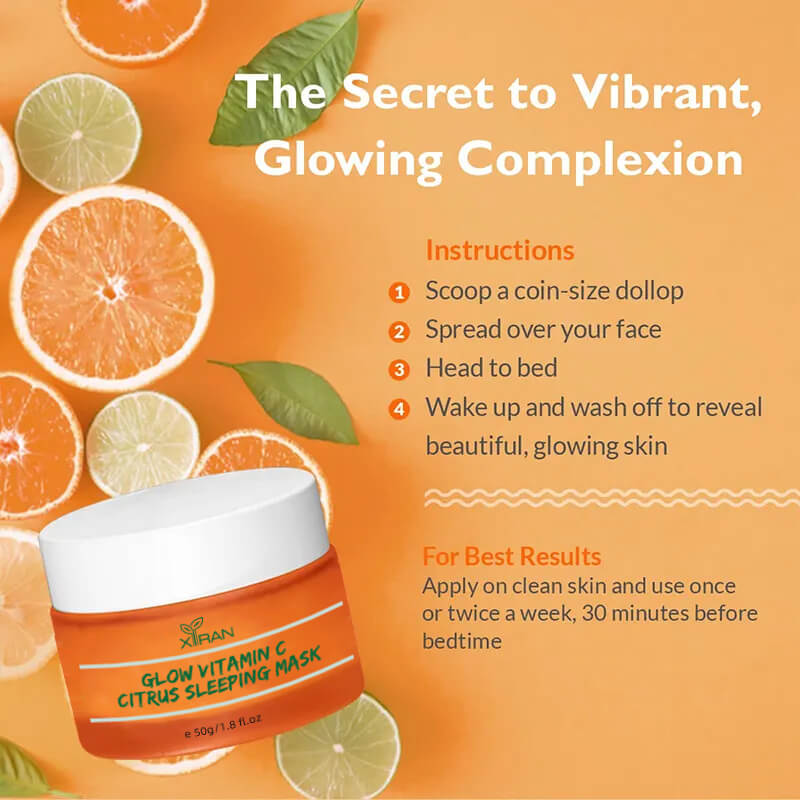 private label natural organic vitamin c rejuvenating whitening face sleeping mask